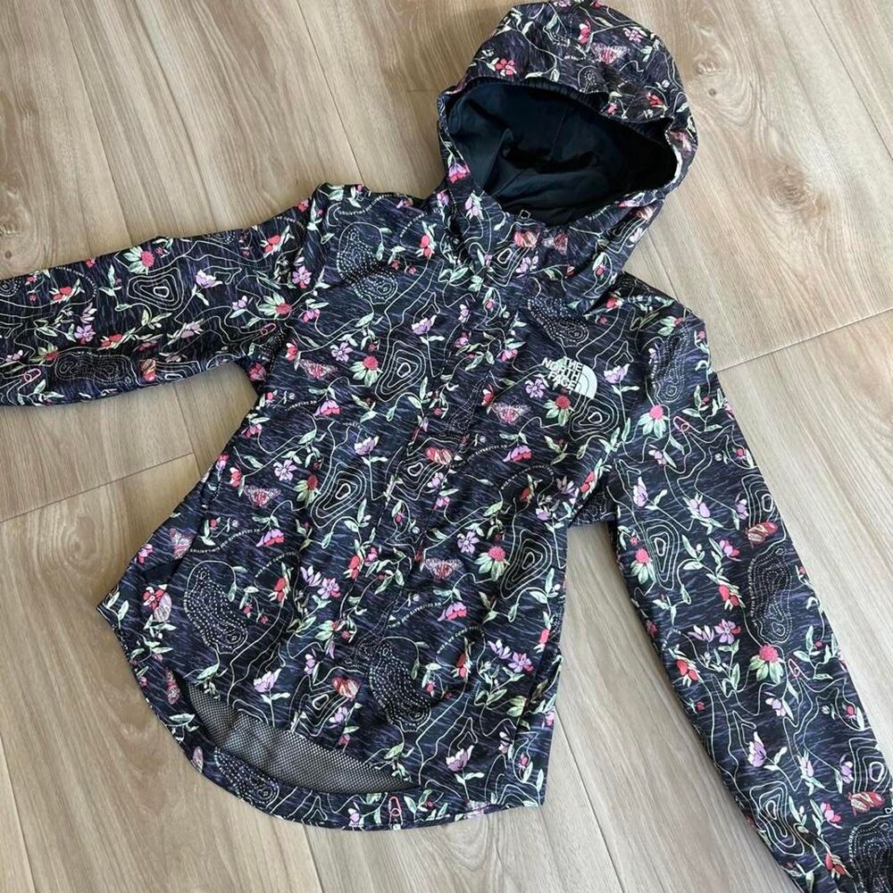 The North Face girls floral windbreaker jacket 7/8